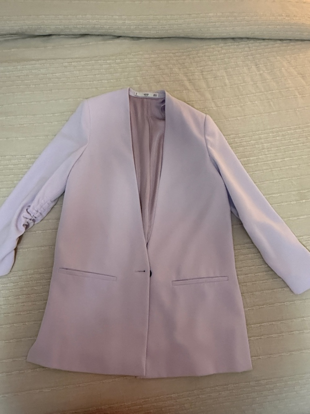Mango Lavender Open-Front Blazer